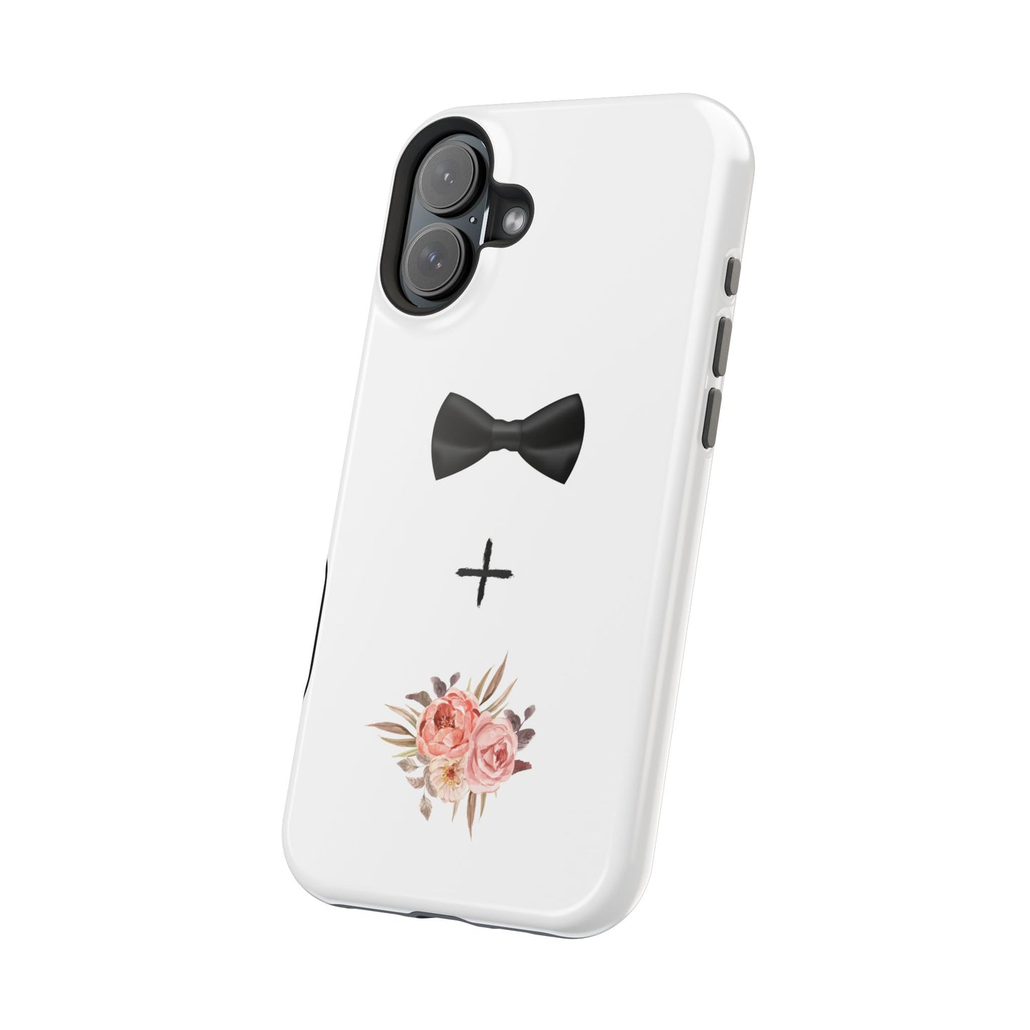 Floral Bow Tie Magnetic Tough Case - Elegant Phone Protection