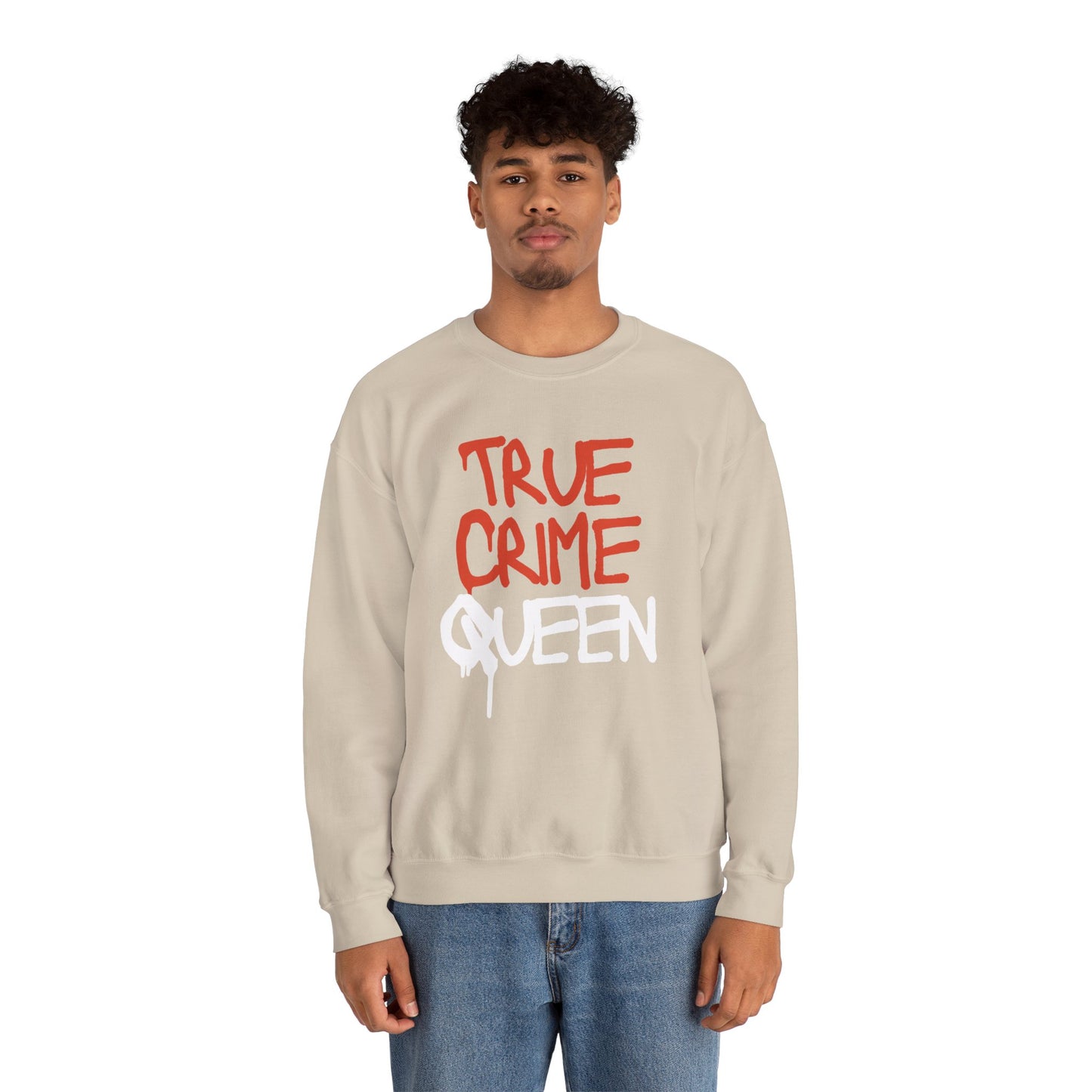 True Crime Queen Sweatshirt - Cozy Unisex Crewneck for True Crime Lovers, Comfortable Gift, Fall Fashion, Halloween Apparel