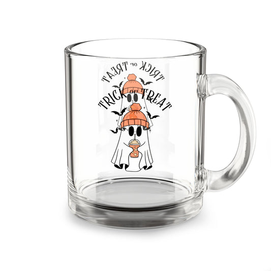 Halloween Ghost Glass Mug, Perfect for Treats or Drinks, Spooky Decor, Coffee Lovers Gift, 10oz Trick or Treat Mug