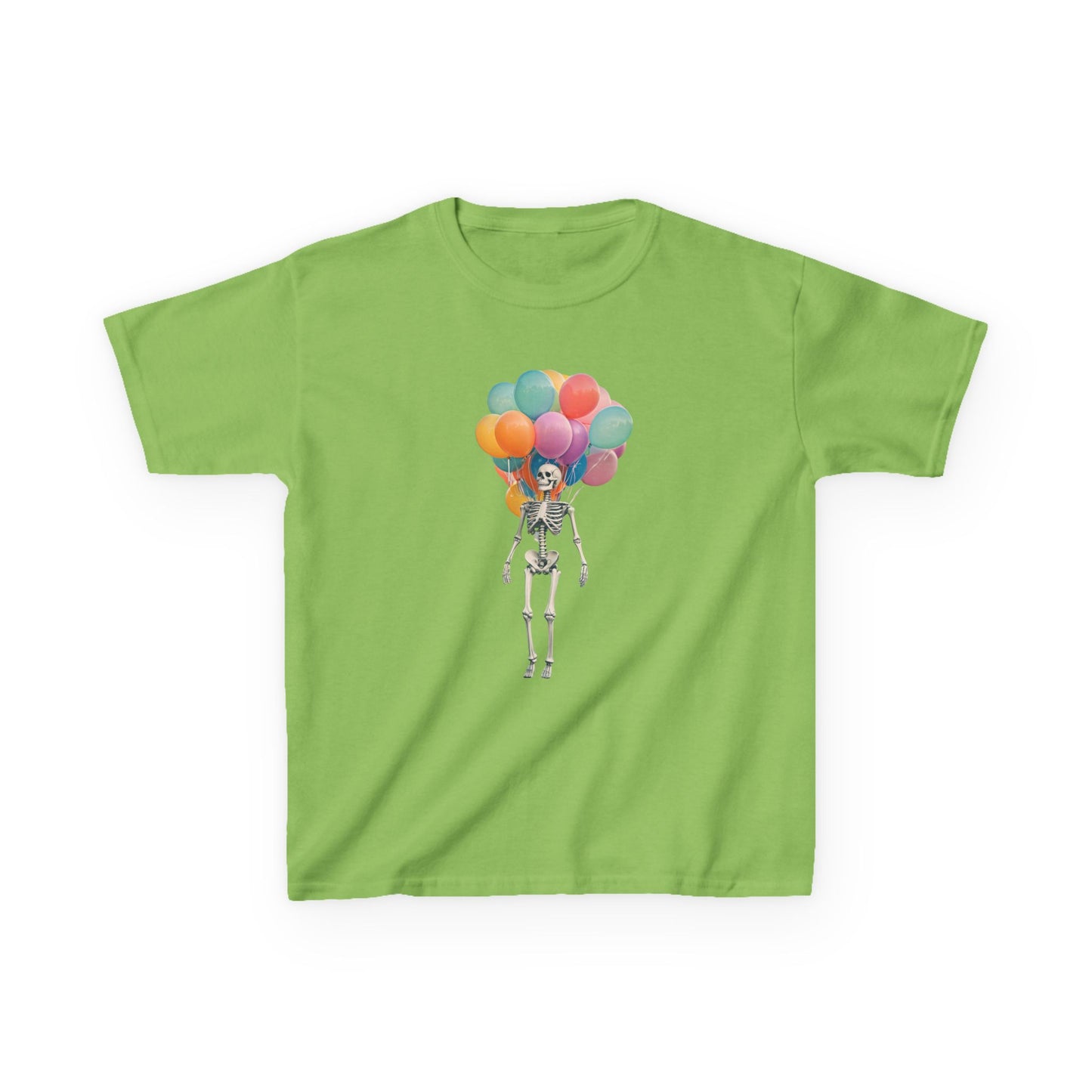 Kids Skeleton Balloon Tee - Fun Halloween Shirt, Birthday Gift, Unique Kids Tee, Playful Cotton Shirt, Holiday Apparel, Cute Skeleton Design