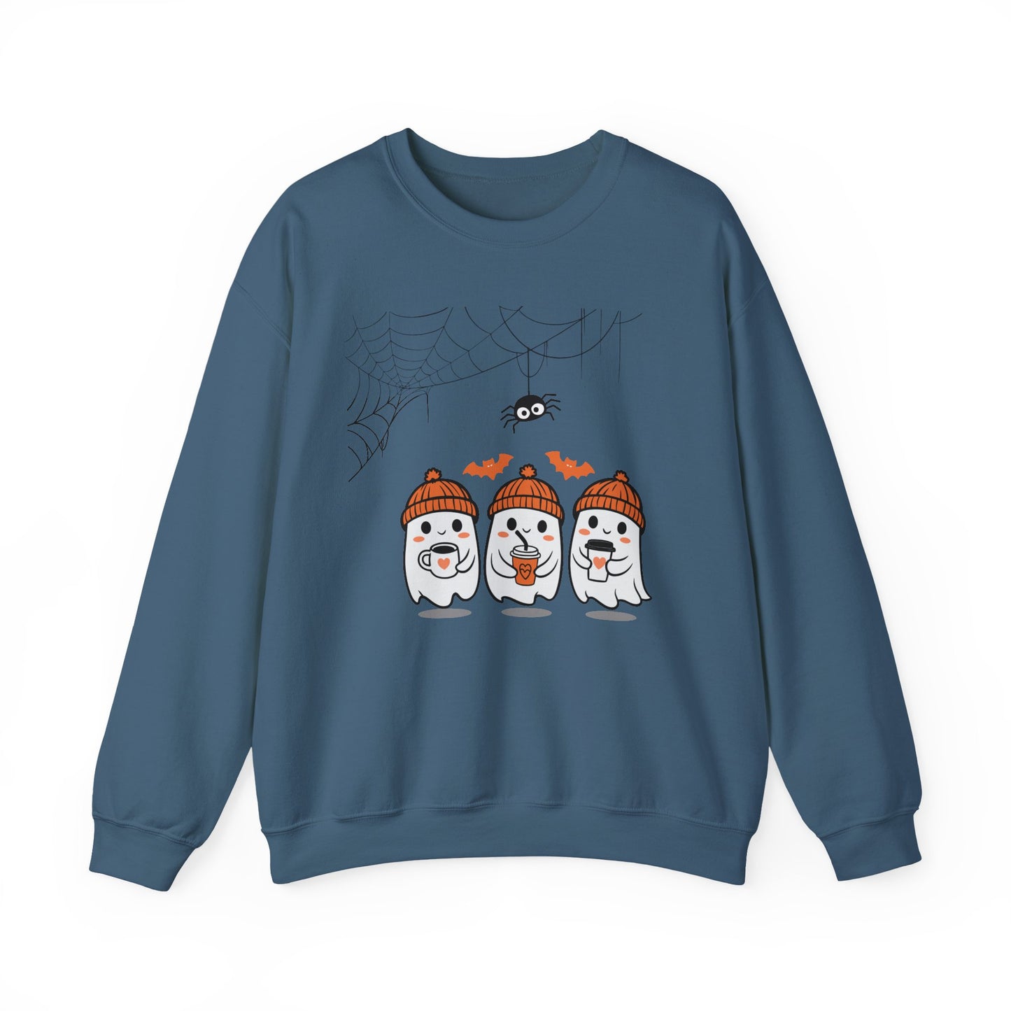 Cute Ghost Halloween Crewneck Sweatshirt, Spooky Season Sweatshirt, Halloween Apparel, Fall Fashion, Unisex Gift, Cozy Ghost Design