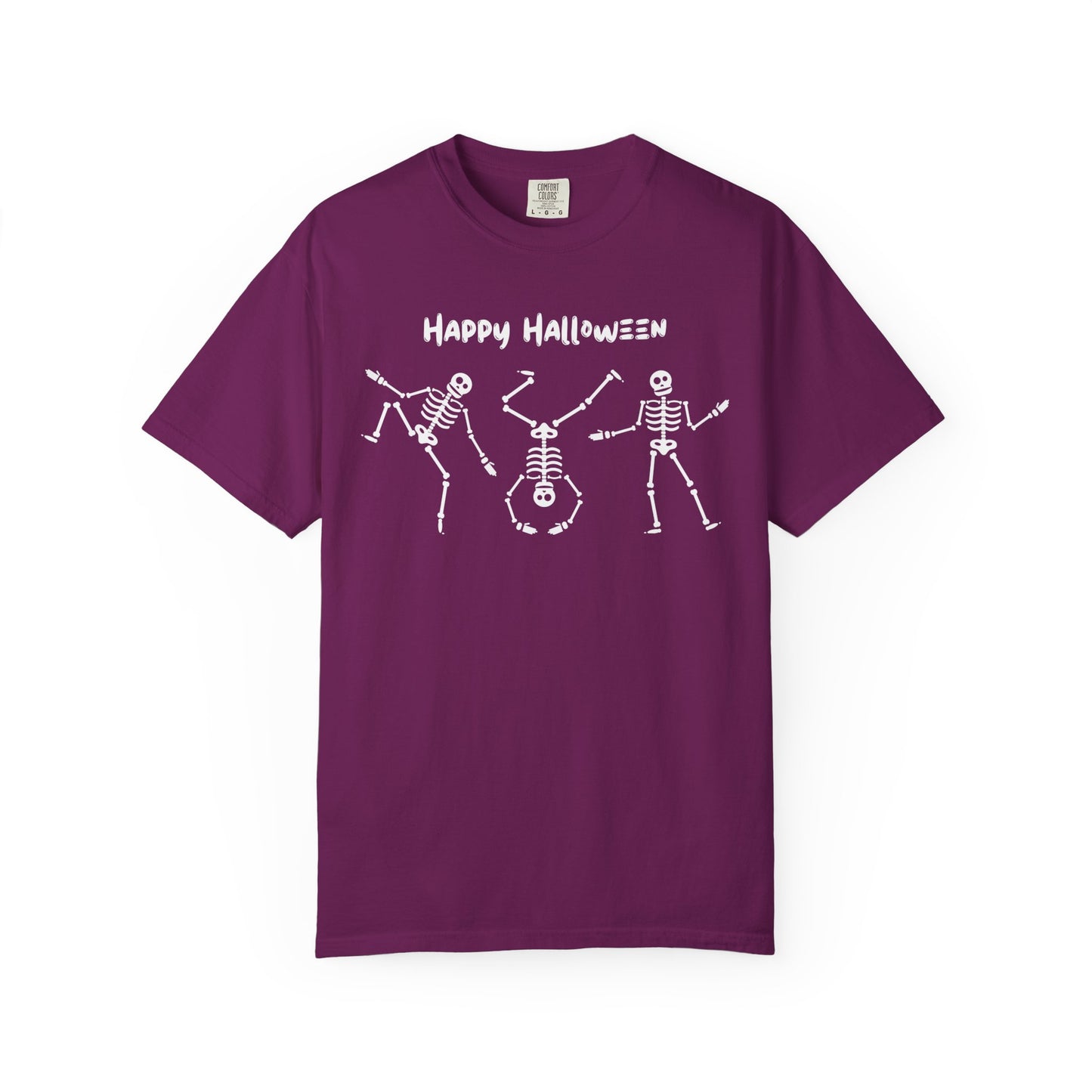 Happy Halloween Skeleton T-shirt, Unisex Halloween Tee, Spooky Season Shirt, Fall Festivity T-shirt, Fun Halloween Apparel