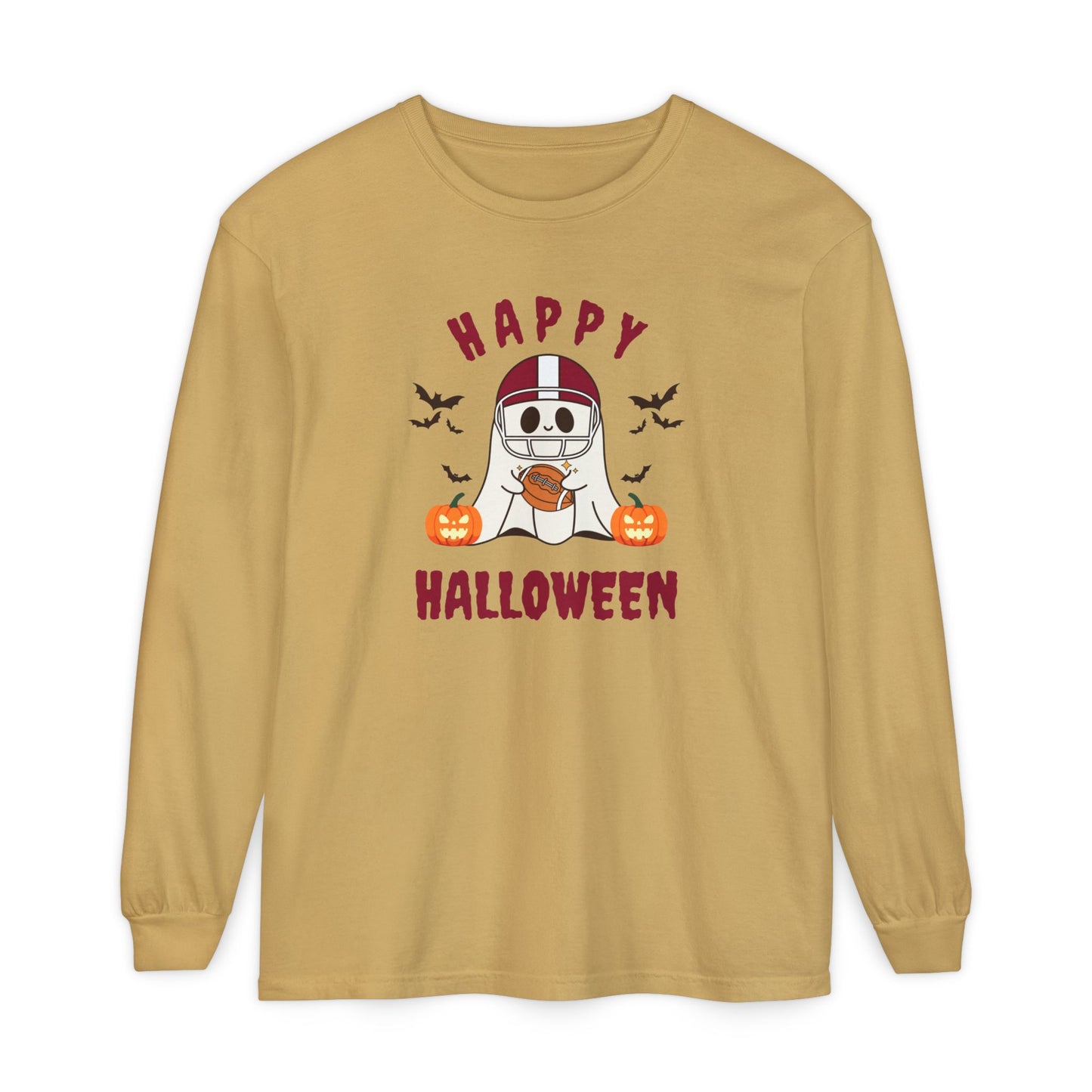 Halloween Unisex Long Sleeve T-Shirt, Cute Ghost Tee, Seasonal Apparel, Casual Halloween Outfit, Trick or Treat Shirt, October Fashion