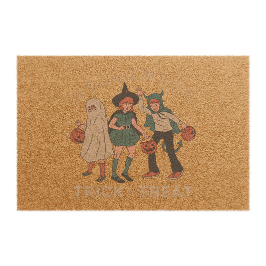 Halloween Doormat, Trick or Treat Door Mat, Seasonal Home Decor, Spooky Entrance Mat, Fall Decoration, Halloween Gift