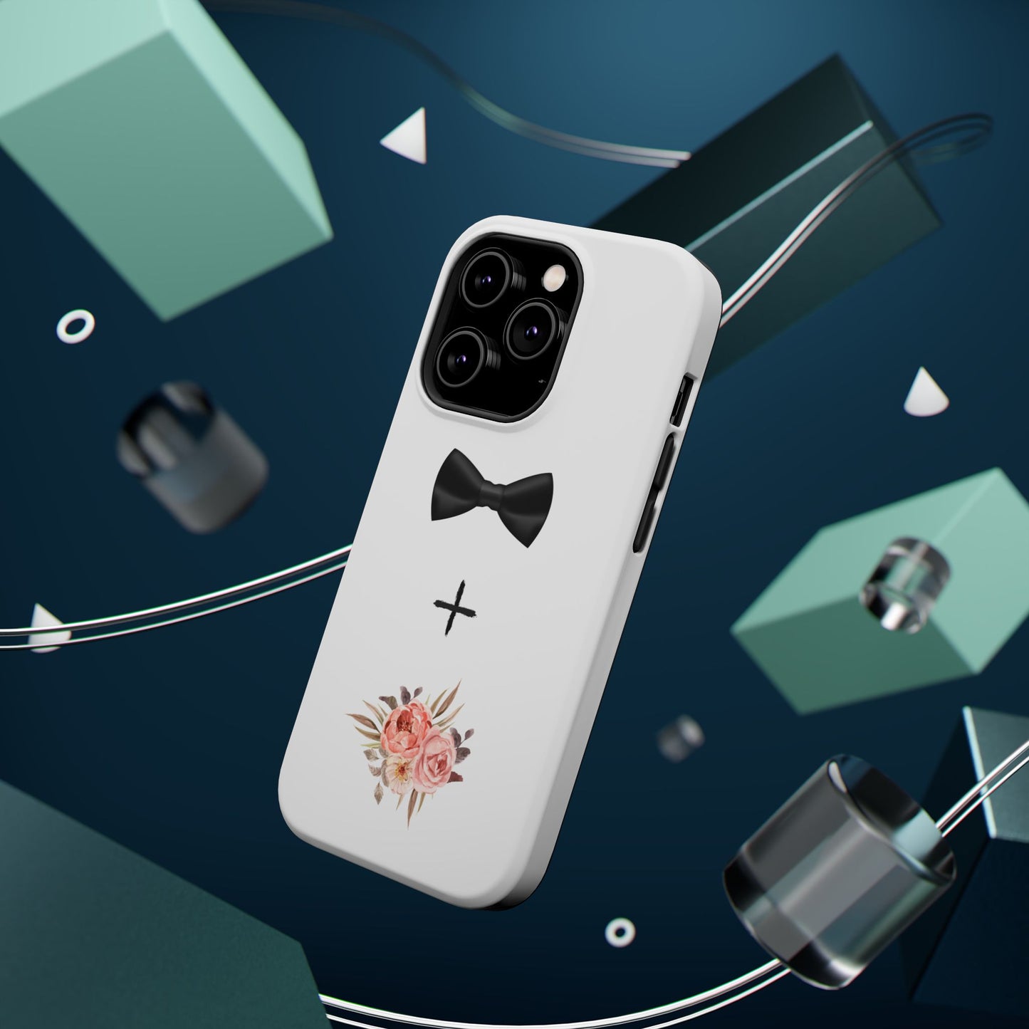 Floral Bow Tie Magnetic Tough Case - Elegant Phone Protection