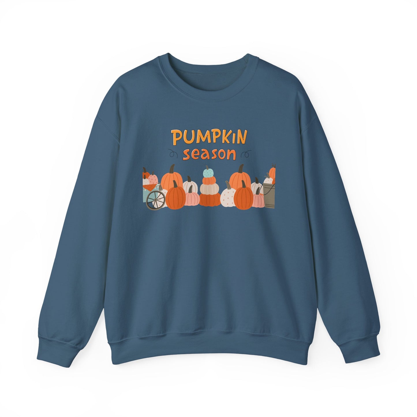 Pumpkin Season Crewneck Sweatshirt, Cozy Fall Fashion, Halloween Gift, Autumn Apparel, Casual Comfort, Unisex Sweater
