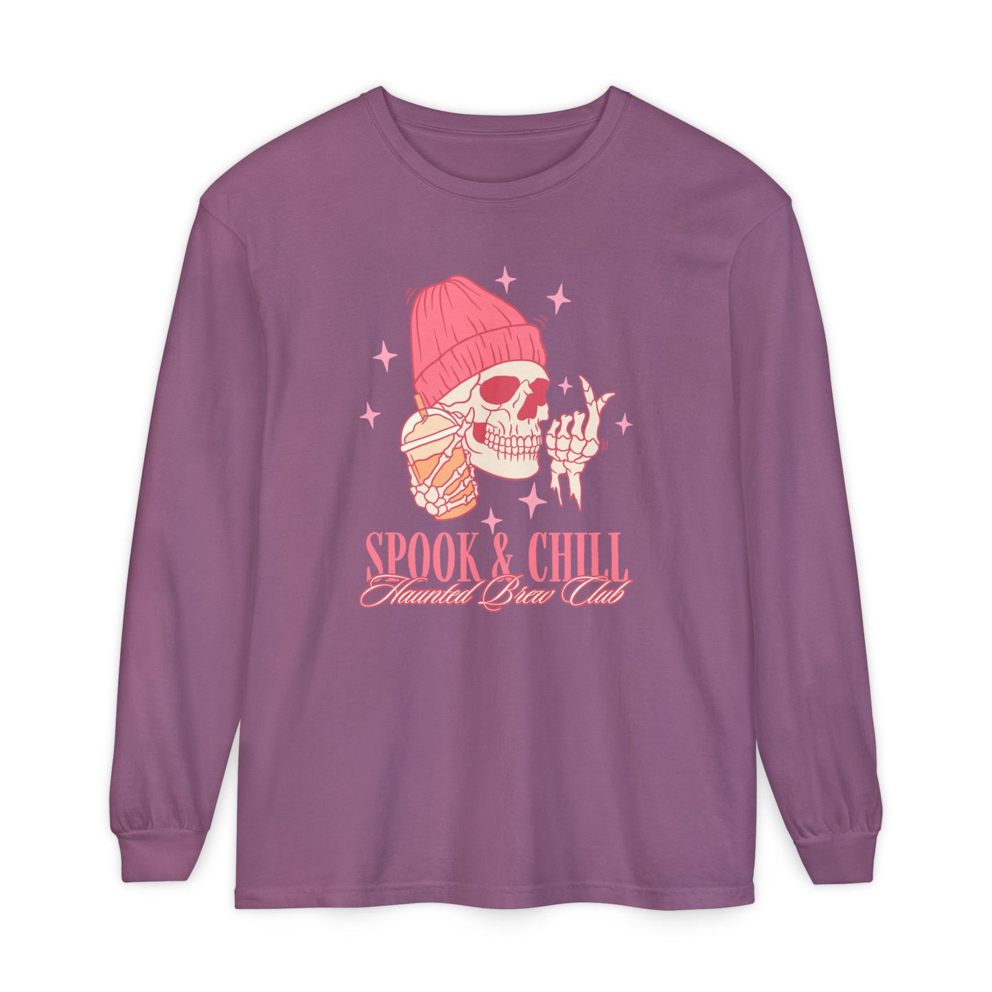 Spook & Chill Long Sleeve T-Shirt, Cozy Fall Fashion, Unisex Graphic Tee, Halloween Outfit, Trendy Gift for Friends