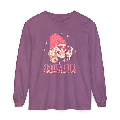 Spook & Chill Long Sleeve T-Shirt, Cozy Fall Fashion, Unisex Graphic Tee, Halloween Outfit, Trendy Gift for Friends
