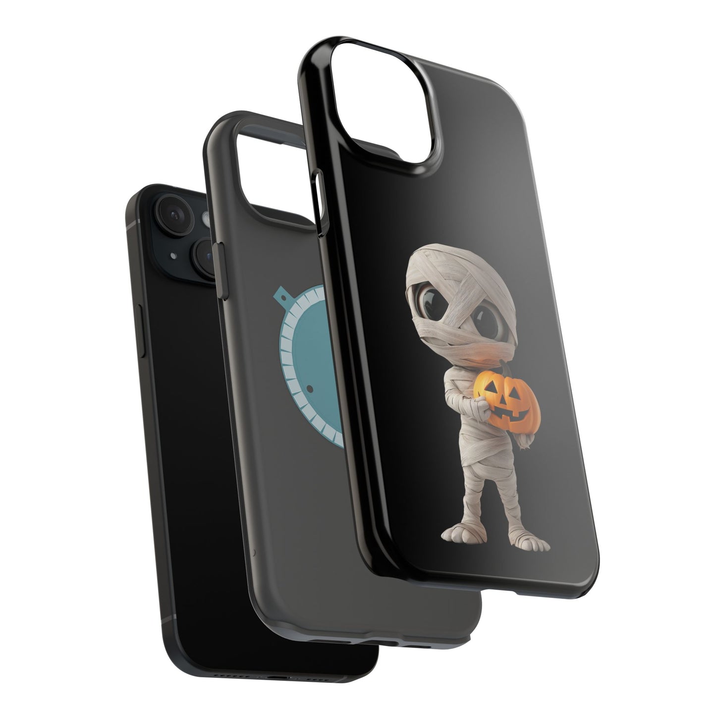 Halloween Mummy Pumpkin Phone Case, Cute Monster Tough Cover, Fall Festivities Accessory, Spooky Kid-Friendly Gift, Mobile Protective Gear