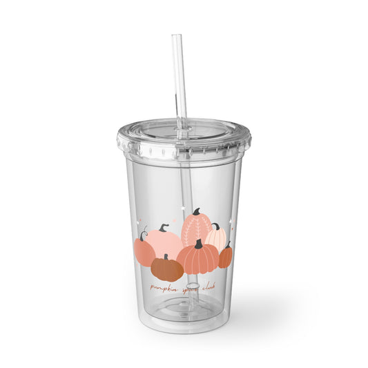 Autumn Pumpkin Acrylic Cup, Reusable Clear Drink Cup, Fall Beverage Tumbler, Seasonal Coffee Cup, Gift for Her, Cute Pumpkin Decor