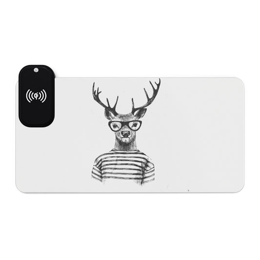 LED Gaming Mouse Pad with Wireless Charging – Stylish Deer Design