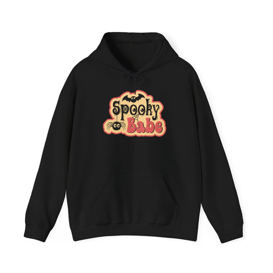 Spooky Babe Hoodie - Perfect for Halloween, Unisex Sweatshirt, Cozy Fall Wear, October Festivities, Cute Ghost Design