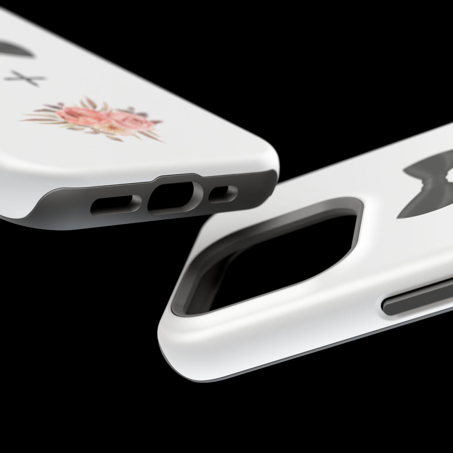 Floral Bow Tie Magnetic Tough Case - Elegant Phone Protection
