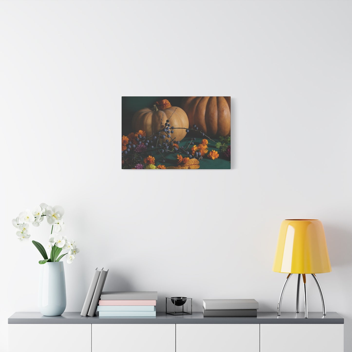 Autumn Themed Canvas Print, Fall Decor, Pumpkin Art, Seasonal Wall Art, Thanksgiving Decoration, Home Decor Gift
