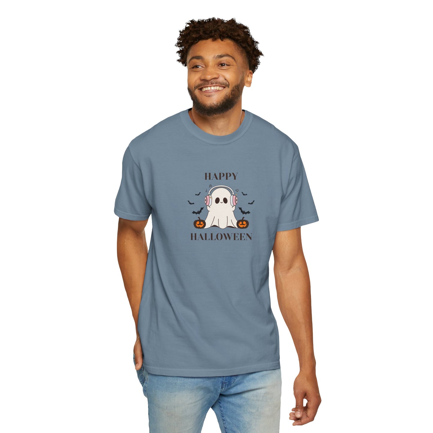 Happy Halloween Unisex T-shirt, Cozy Halloween Apparel, Spooky Season Shirt, Ghost T-shirt Gift, Fall Festival Clothing