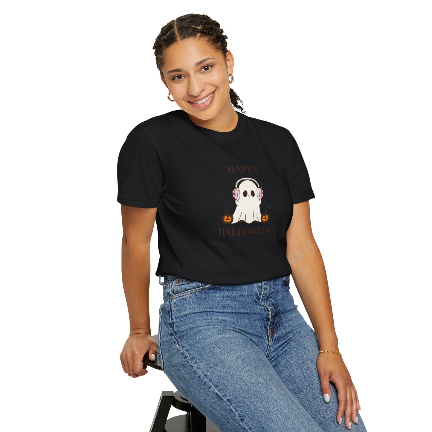 Happy Halloween Unisex T-shirt, Cozy Halloween Apparel, Spooky Season Shirt, Ghost T-shirt Gift, Fall Festival Clothing