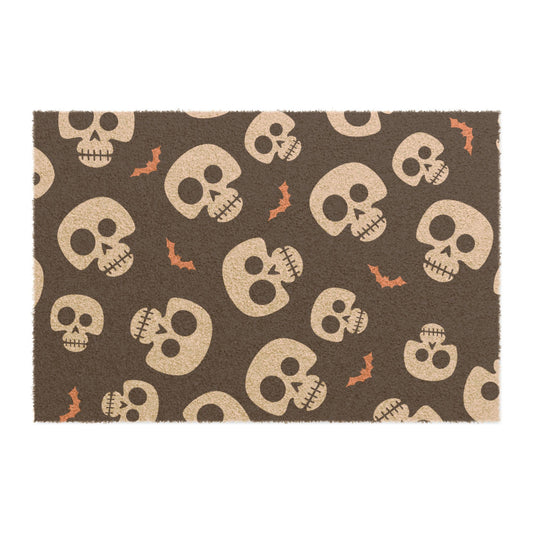 Spooky Skull Doormat | Halloween Decor, Front Porch Welcome Mat, Unique Gift, Gothic Home Accents, Seasonal Greeting