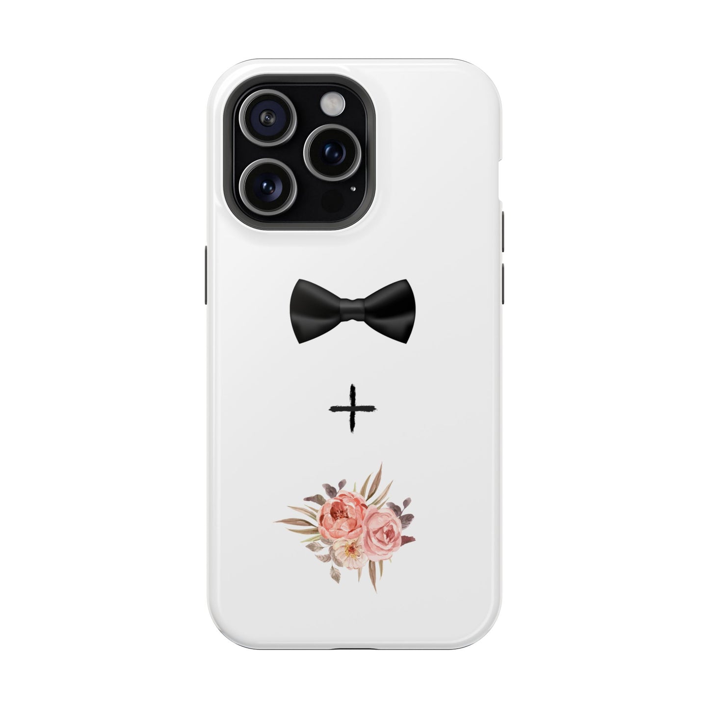 Floral Bow Tie Magnetic Tough Case - Elegant Phone Protection