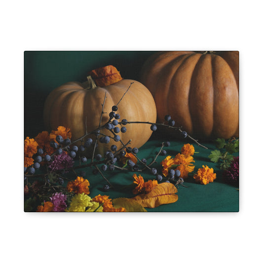 Autumn Themed Canvas Print, Fall Decor, Pumpkin Art, Seasonal Wall Art, Thanksgiving Decoration, Home Decor Gift
