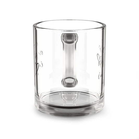 Glass Mug with Heartfelt Message, Perfect for Gift giving, Coffee Lovers, Cozy Moments, Valentine's Day, Personalized Drinkware