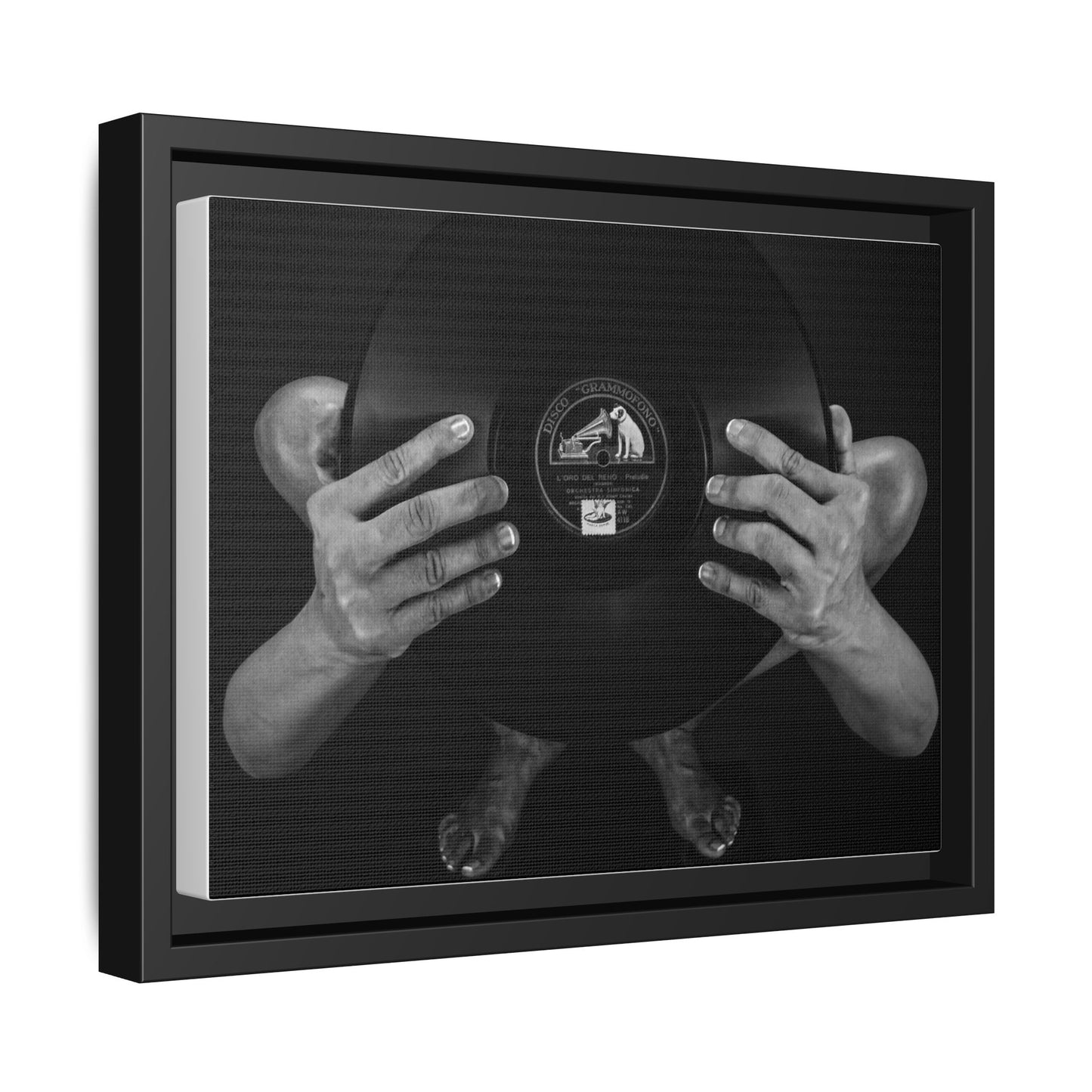 Framed Vinyl Art Print, Music Decor, Home Office Wall Art, Gift for Music Lovers, Black and White Artwork, Unique Home Decoration