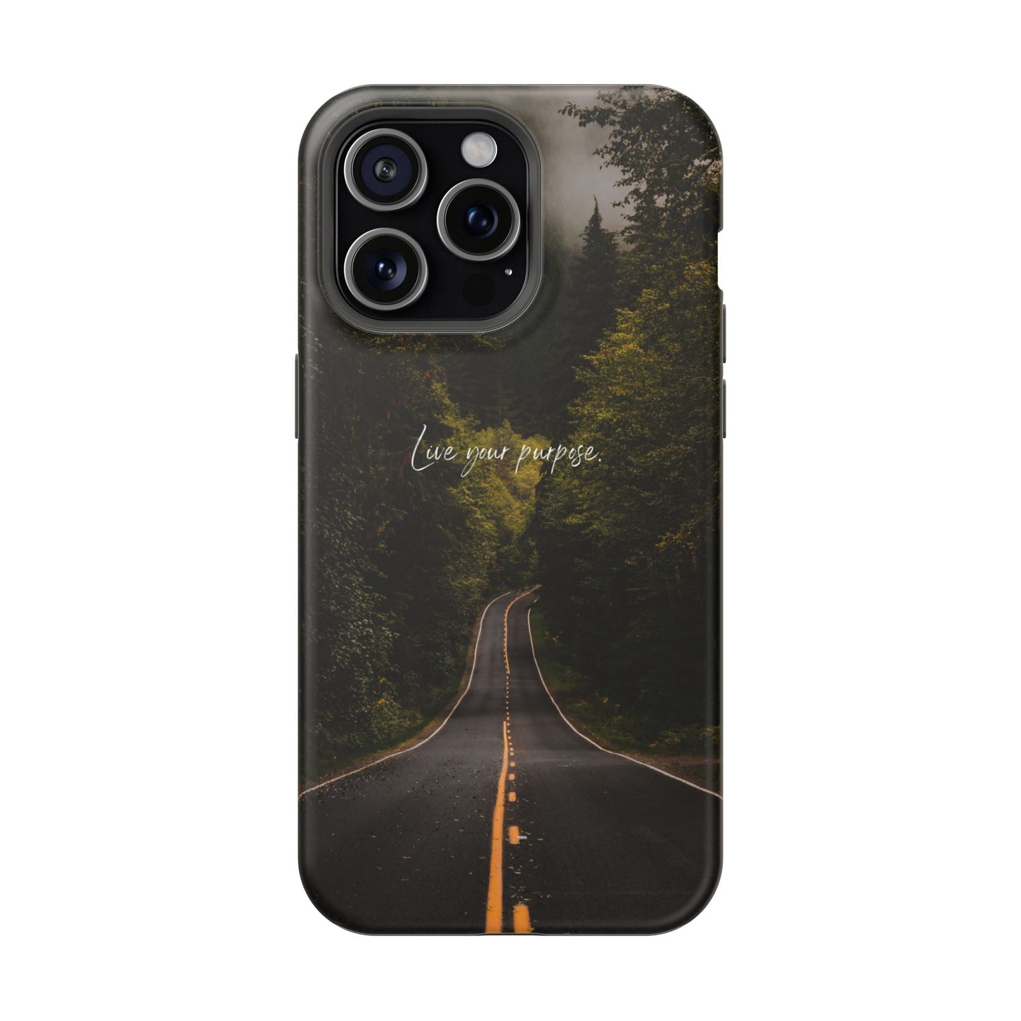 Inspirational Magnetic Tough Case - 'Live Your Purpose' Nature Design for iPhone
