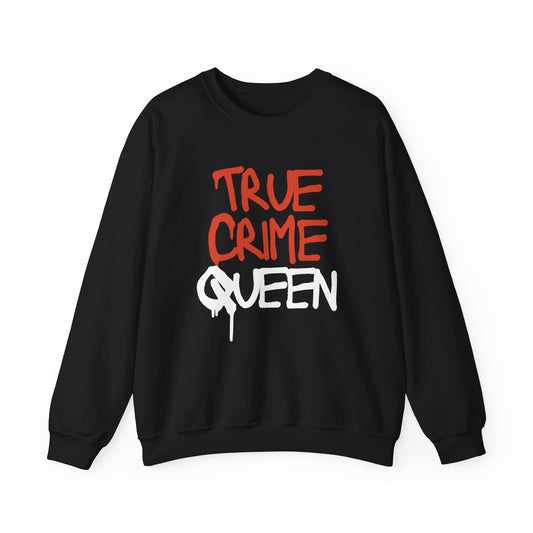 True Crime Queen Sweatshirt - Cozy Unisex Crewneck for True Crime Lovers, Comfortable Gift, Fall Fashion, Halloween Apparel