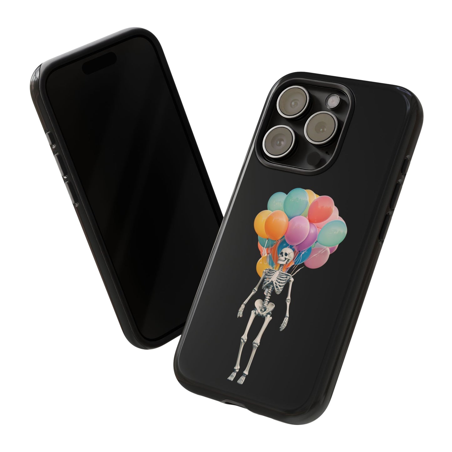 Skeleton Balloon Phone Case, Fun Halloween Gift, Unique Skeleton Design, Cute Phone Cover, Spooky Decor