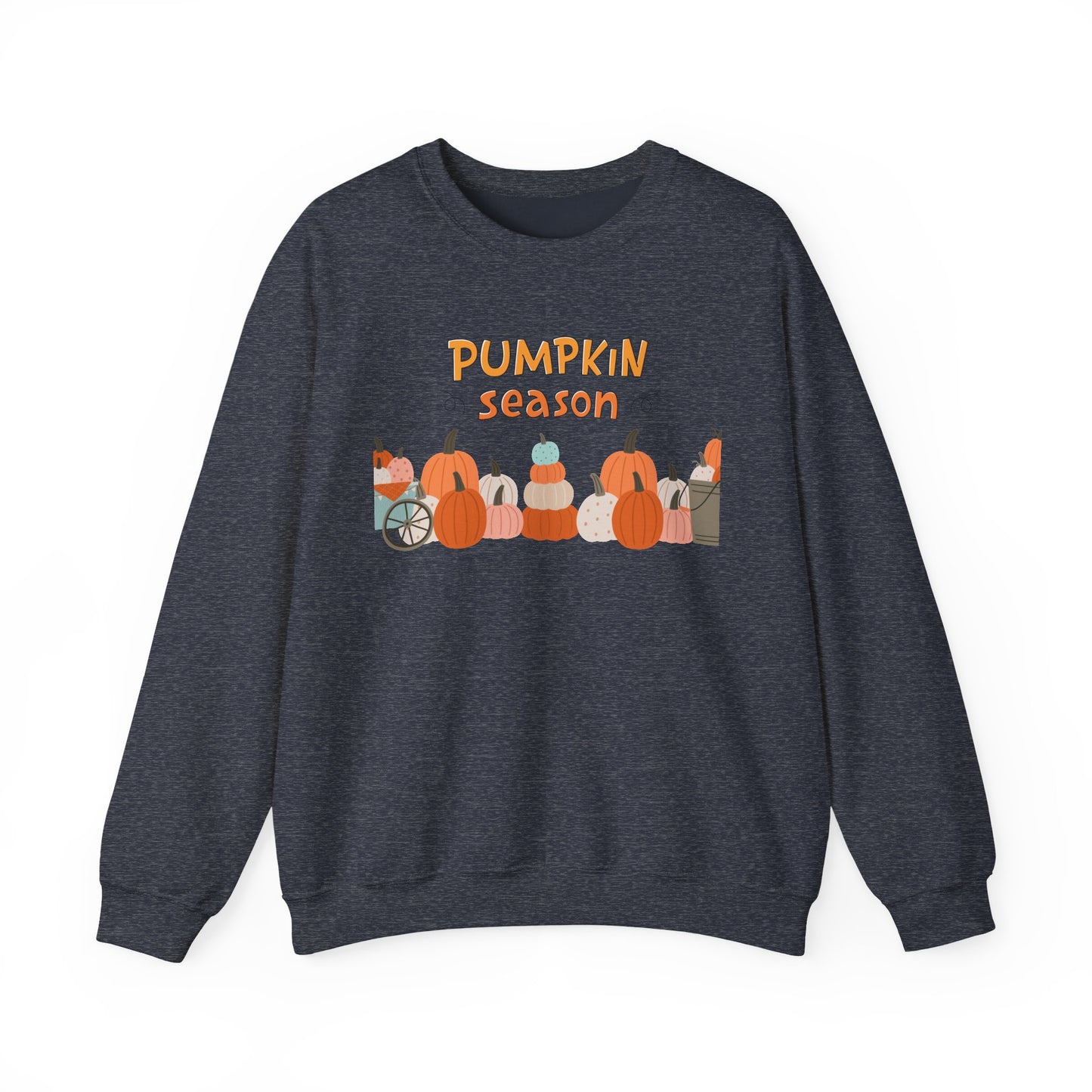 Pumpkin Season Crewneck Sweatshirt, Cozy Fall Fashion, Halloween Gift, Autumn Apparel, Casual Comfort, Unisex Sweater