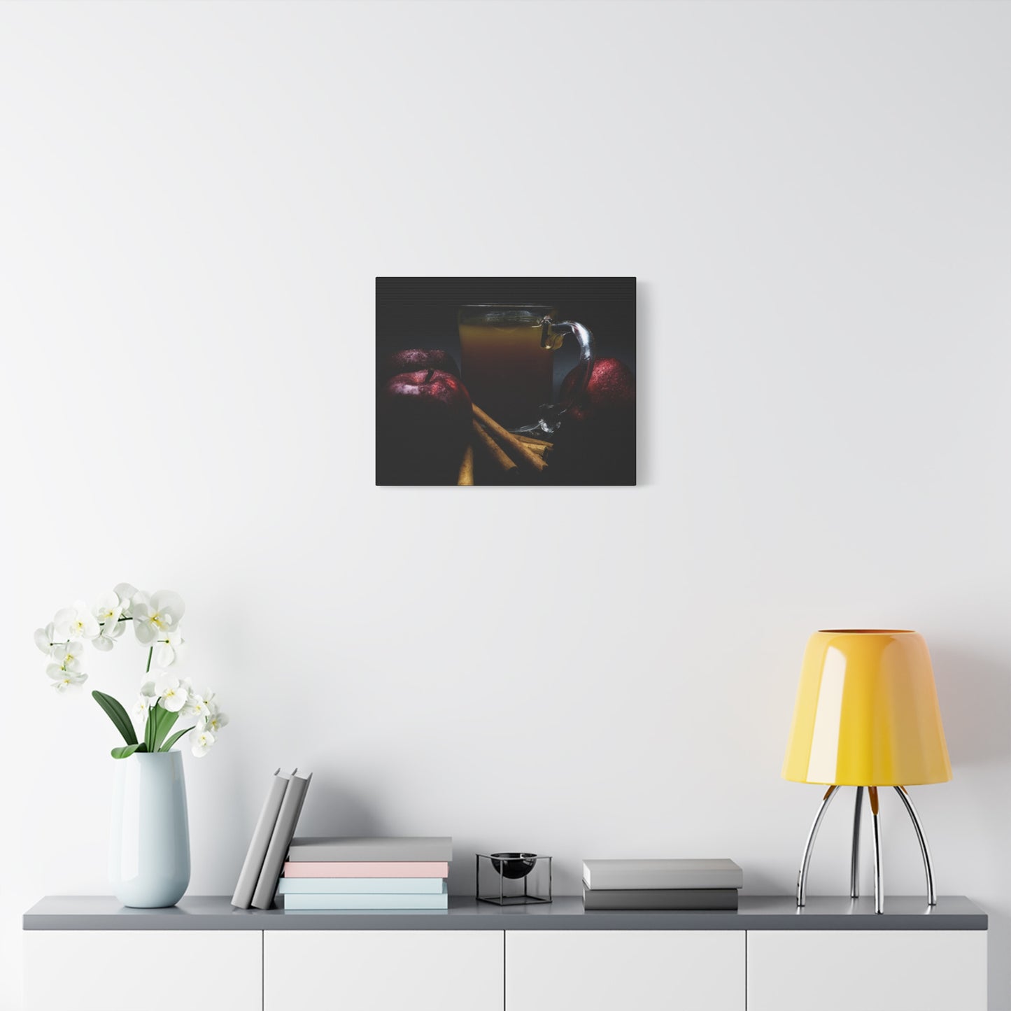 Warm Autumn Vibes Canvas Print, Cozy Home Decor, Gift for Fall Lovers, Harvest Wall Art, Cinnamon Apple Design
