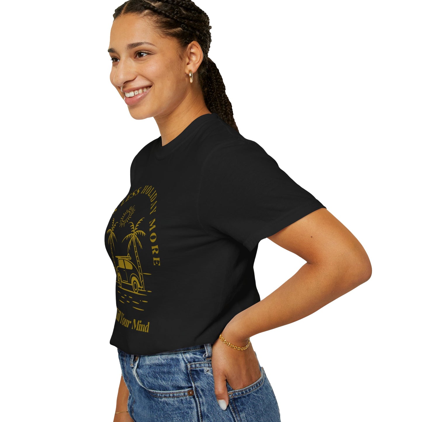 Chill Your Mind Garment-Dyed T-Shirt, Relaxed Summer Vibe Tee, Stress Less Holiday Shirt, Casual Travel Top, Gift for Beach Lovers
