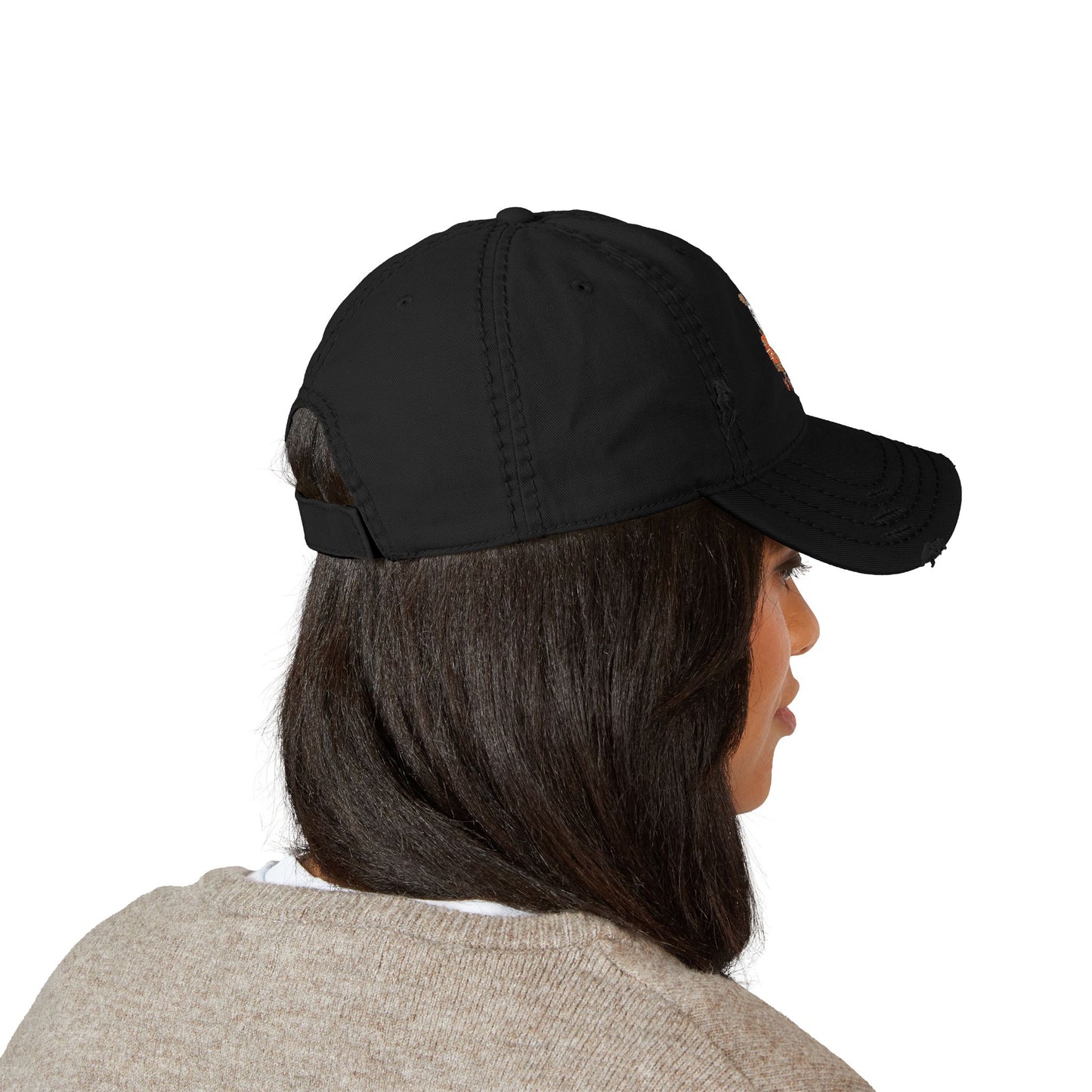 Distressed Hat with Embroidered Ghost Shopper Pumpkin Design, Casual Hat, Fall Accessory, Halloween Gift for Dad, Dad Cap, Spooky [...]