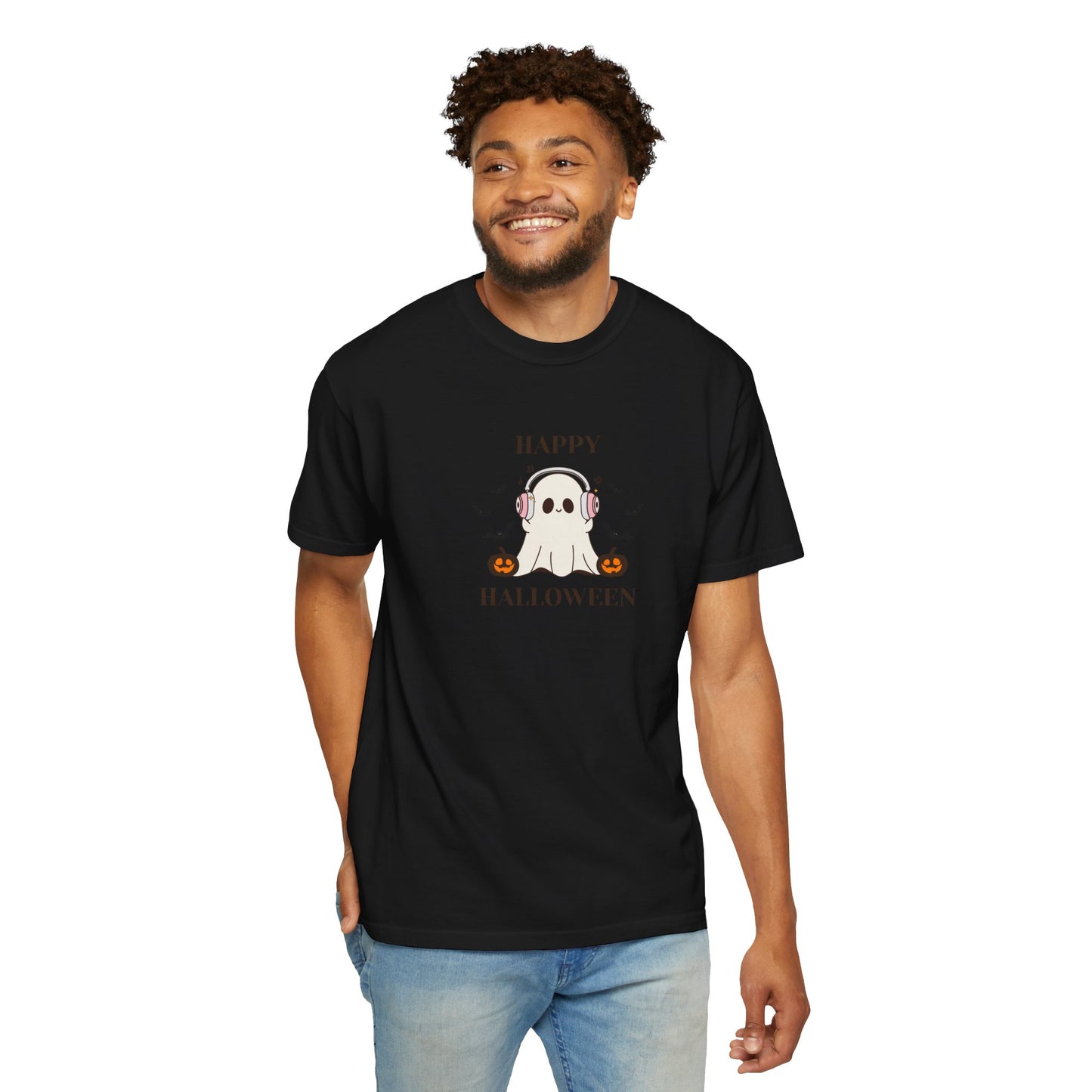Happy Halloween Unisex T-shirt, Cozy Halloween Apparel, Spooky Season Shirt, Ghost T-shirt Gift, Fall Festival Clothing