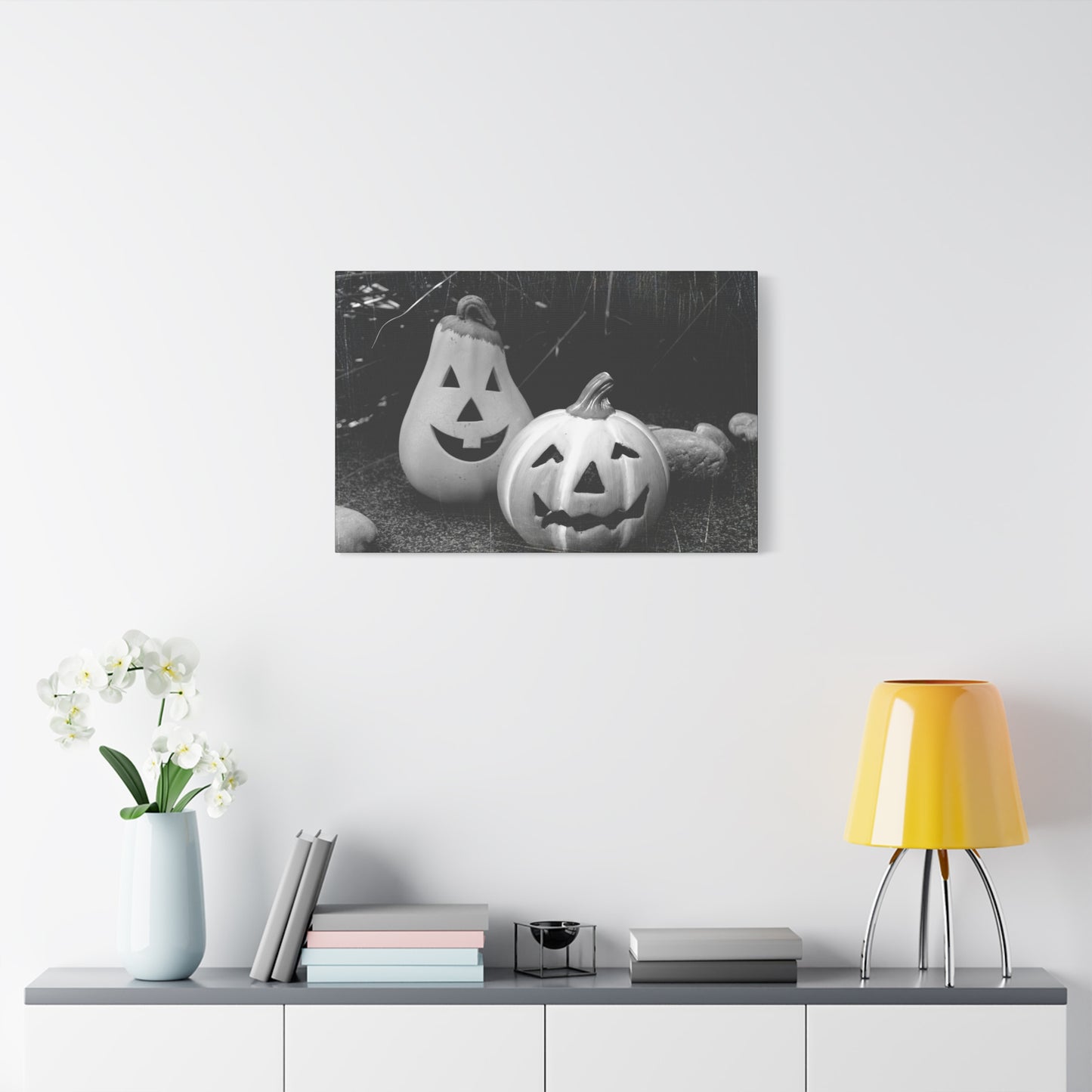 Halloween Pumpkin Canvas Wall Art, Spooky Home Decor, Fall Decoration, Autumn Art, Halloween Gift