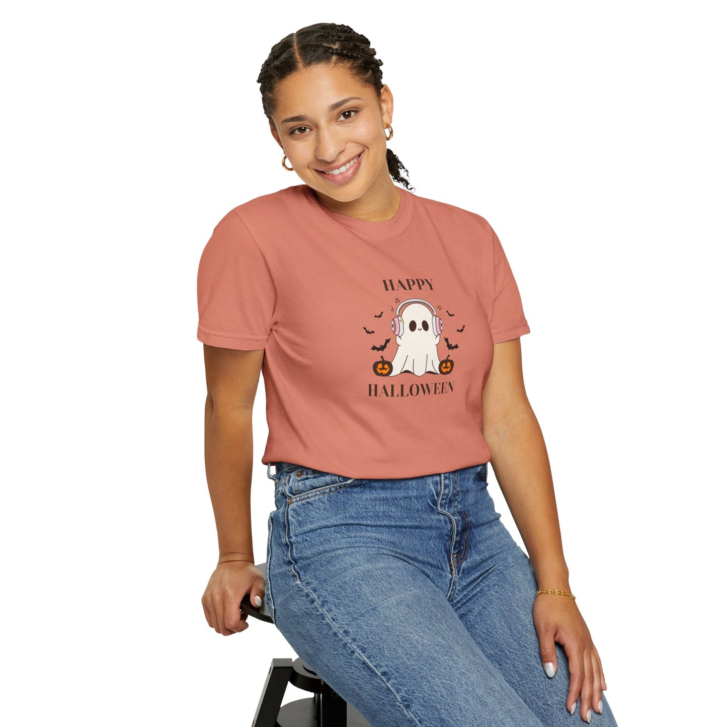 Happy Halloween Unisex T-shirt, Cozy Halloween Apparel, Spooky Season Shirt, Ghost T-shirt Gift, Fall Festival Clothing