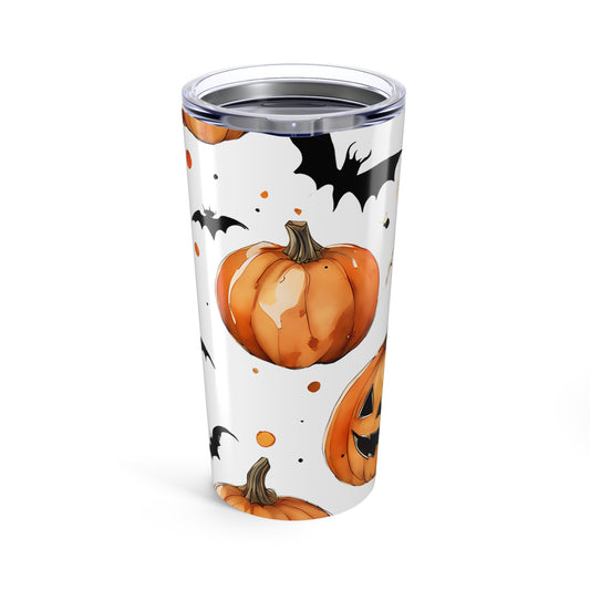 Halloween Pumpkin Tumbler 20oz | Fall Coffee Cup, Spooky Drinkware, Halloween Party Gift, Autumn Thermal Mug, Trick or Treat Accessory