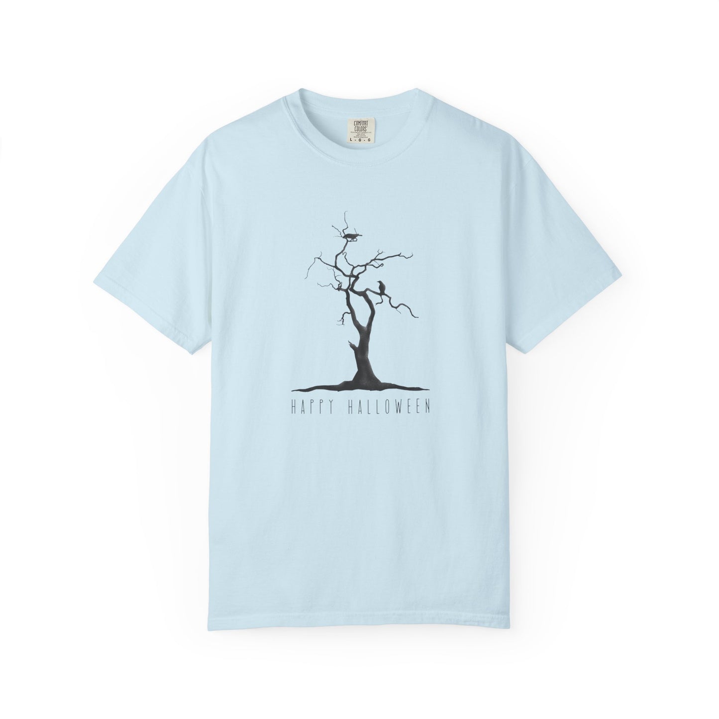 Garment-Dyed T-Shirt with Minimalist Tree Design, Unisex Nature Tee, Eco-Friendly Gift, Casual Wear, Sustainable Fashion