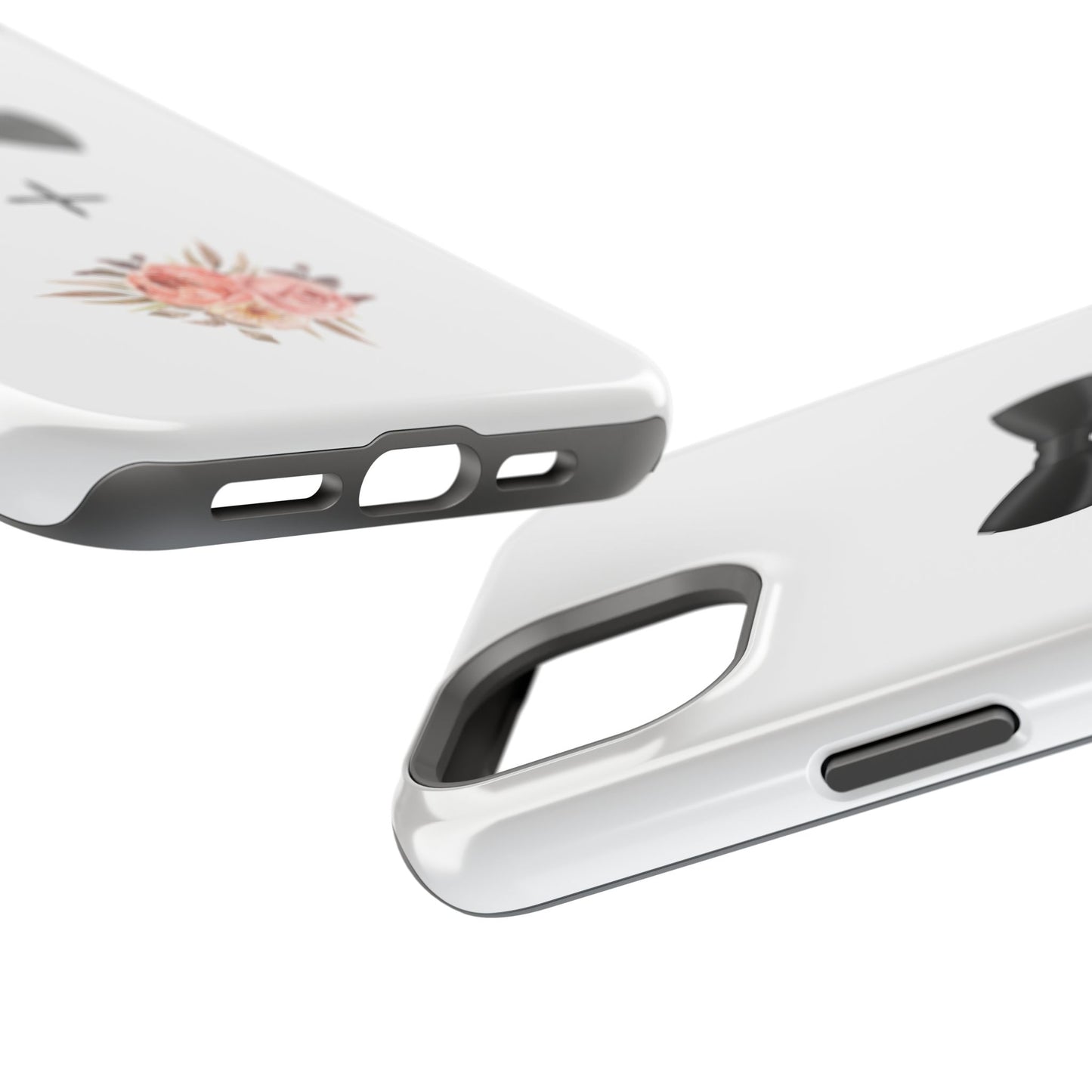 Floral Bow Tie Magnetic Tough Case - Elegant Phone Protection
