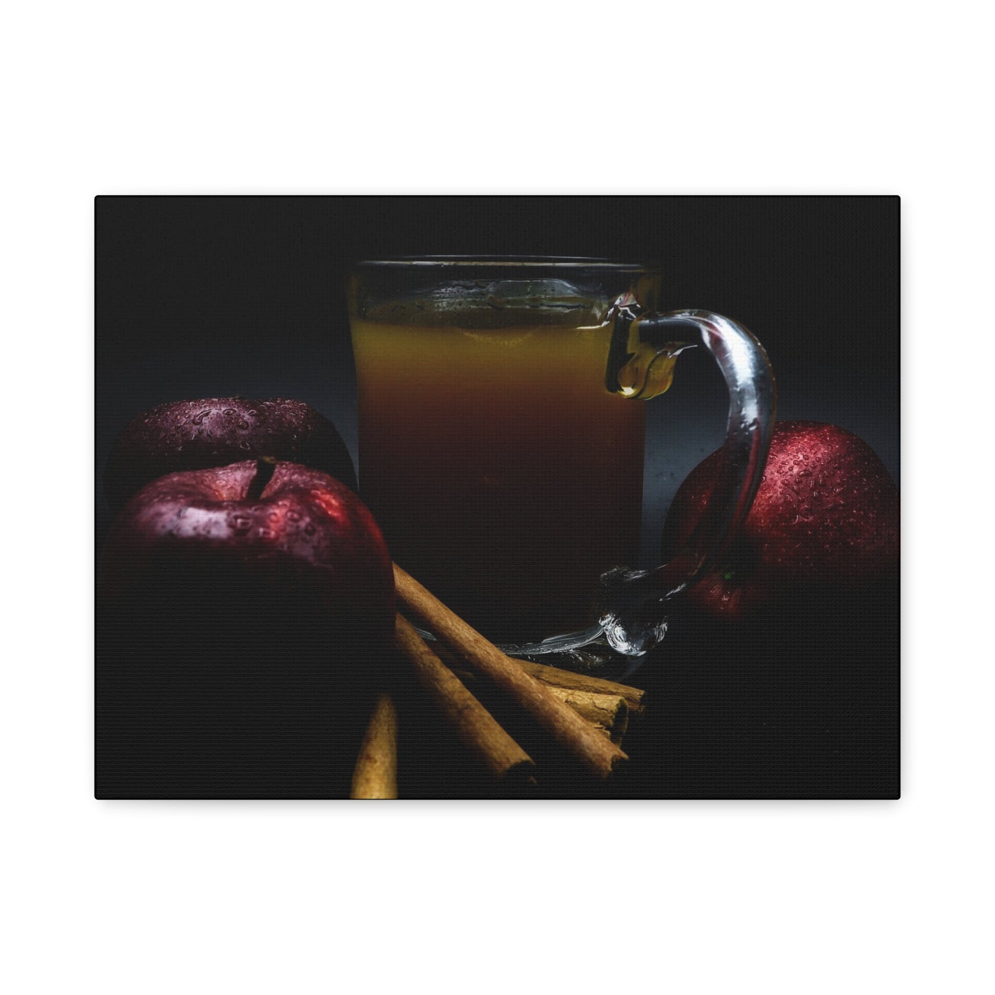Warm Autumn Vibes Canvas Print, Cozy Home Decor, Gift for Fall Lovers, Harvest Wall Art, Cinnamon Apple Design