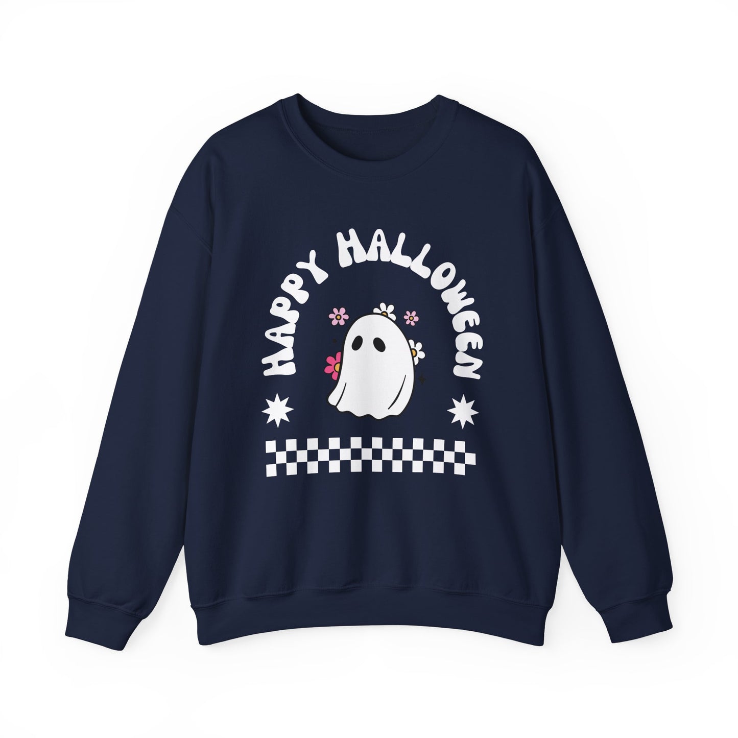 Halloween Ghost Sweatshirt, Cozy Unisex Crewneck, Fall Apparel, Spooky Season Top, Halloween Gift, Festival Clothing