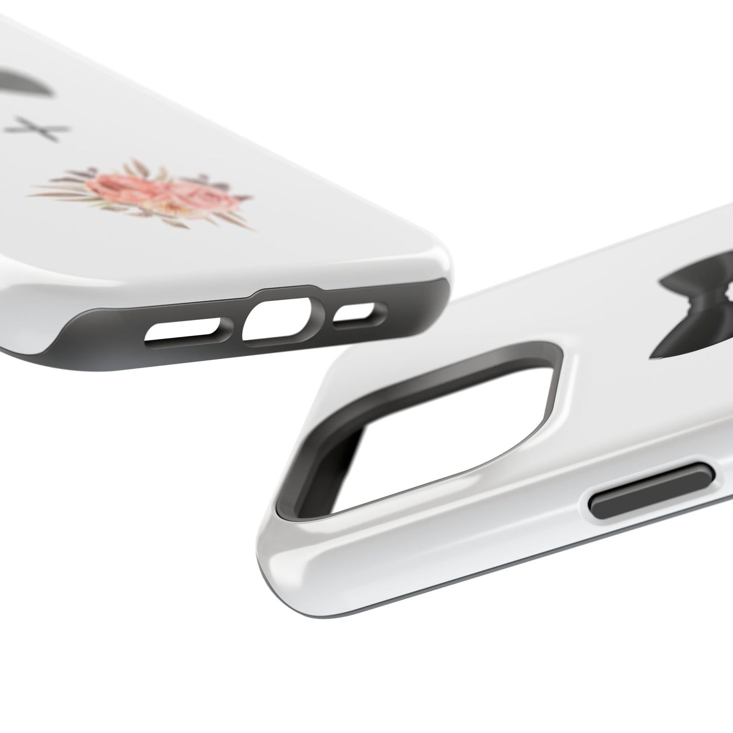 Floral Bow Tie Magnetic Tough Case - Elegant Phone Protection