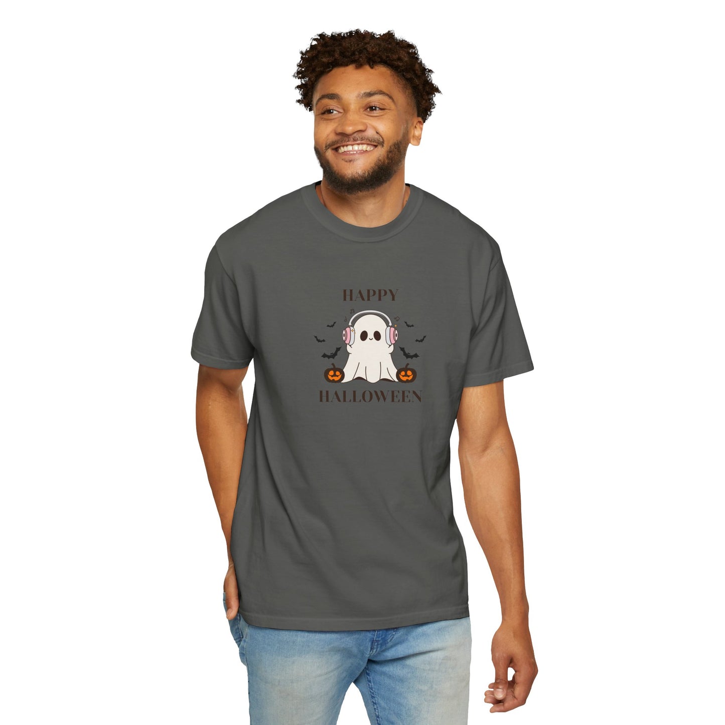 Happy Halloween Unisex T-shirt, Cozy Halloween Apparel, Spooky Season Shirt, Ghost T-shirt Gift, Fall Festival Clothing