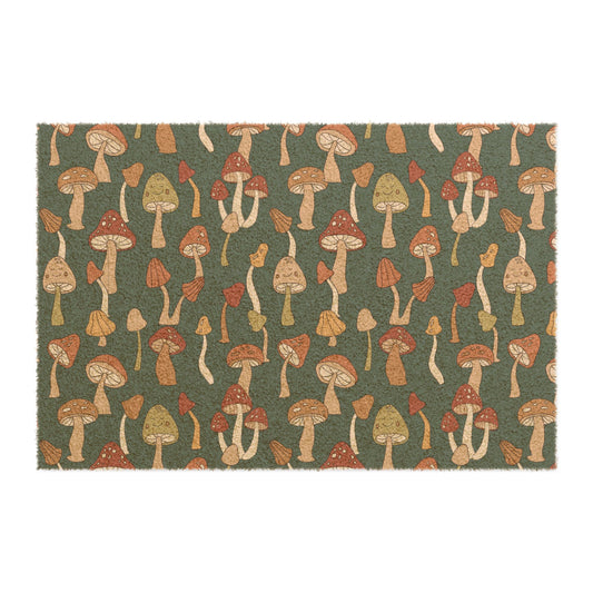 Whimsical Mushroom Doormat - Cozy Entryway Decor, Welcome Mat, Fungi Lover's Gift, Fall Home Accent, Outdoor Rug