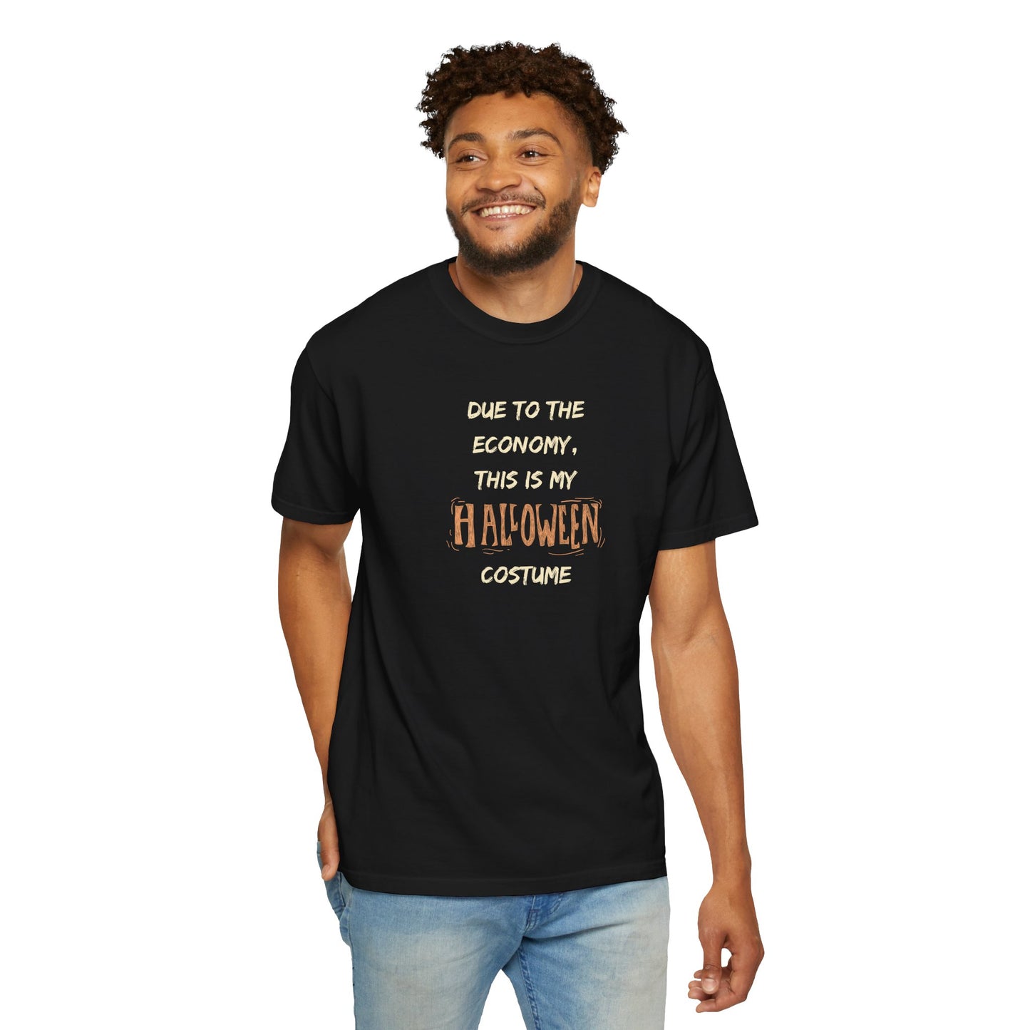 Humorous Halloween T-Shirt, Funny Costume Tee, Unisex Garment-Dyed Shirt, Casual Halloween Apparel, Gift for Halloween Celebrations