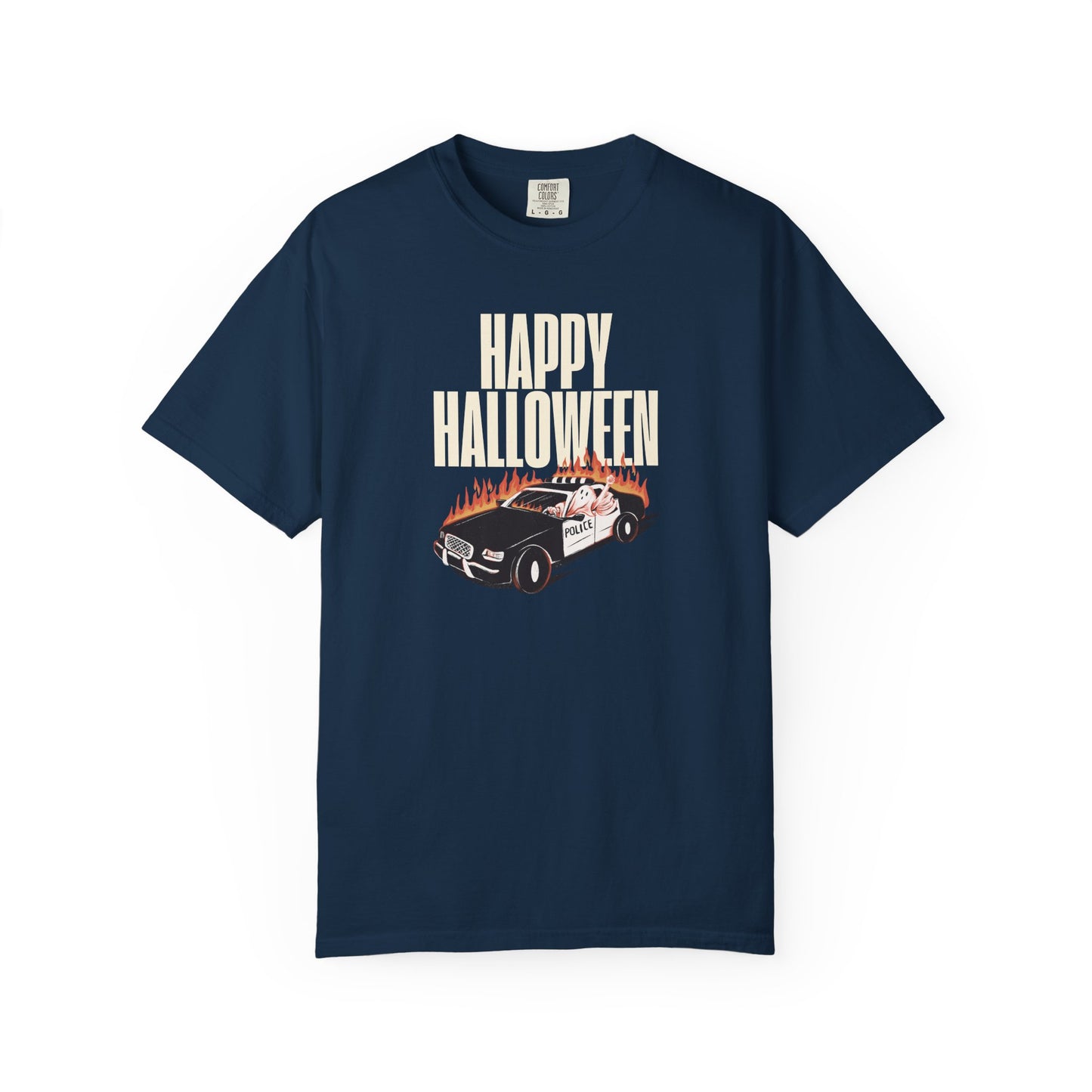 Halloween Car Graphic T-shirt, Unisex Spooky Tee, Fall Fashion, Halloween Costume, Retro Style Shirt, Gift for Halloween Lovers