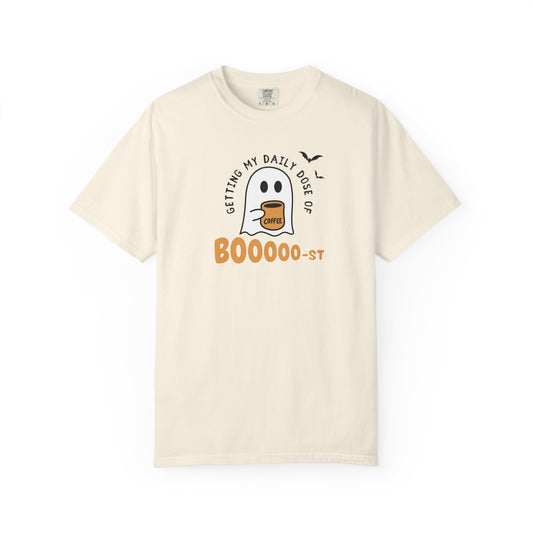 Spooky Coffee T-Shirt, Halloween Shirt, Ghost Tee, Unisex Graphic Tee, Fun Relaxed Wear