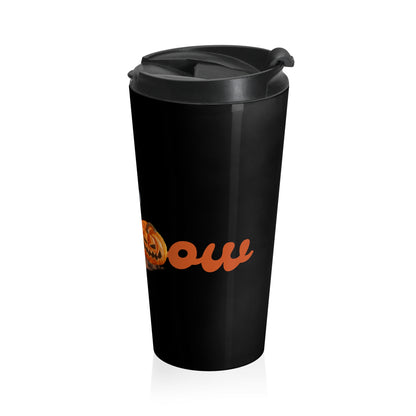Halloween Cat Travel Mug, Stainless Steel Coffee Cup, Black Cat Pumpkin Tumbler, Autumn Drinkware, Cat Lover Gift, Spooky Season Accessory