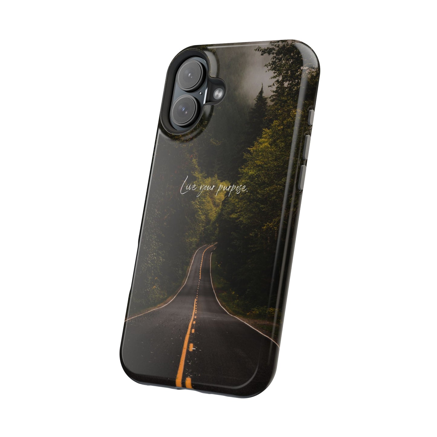 Inspirational Magnetic Tough Case - 'Live Your Purpose' Nature Design for iPhone