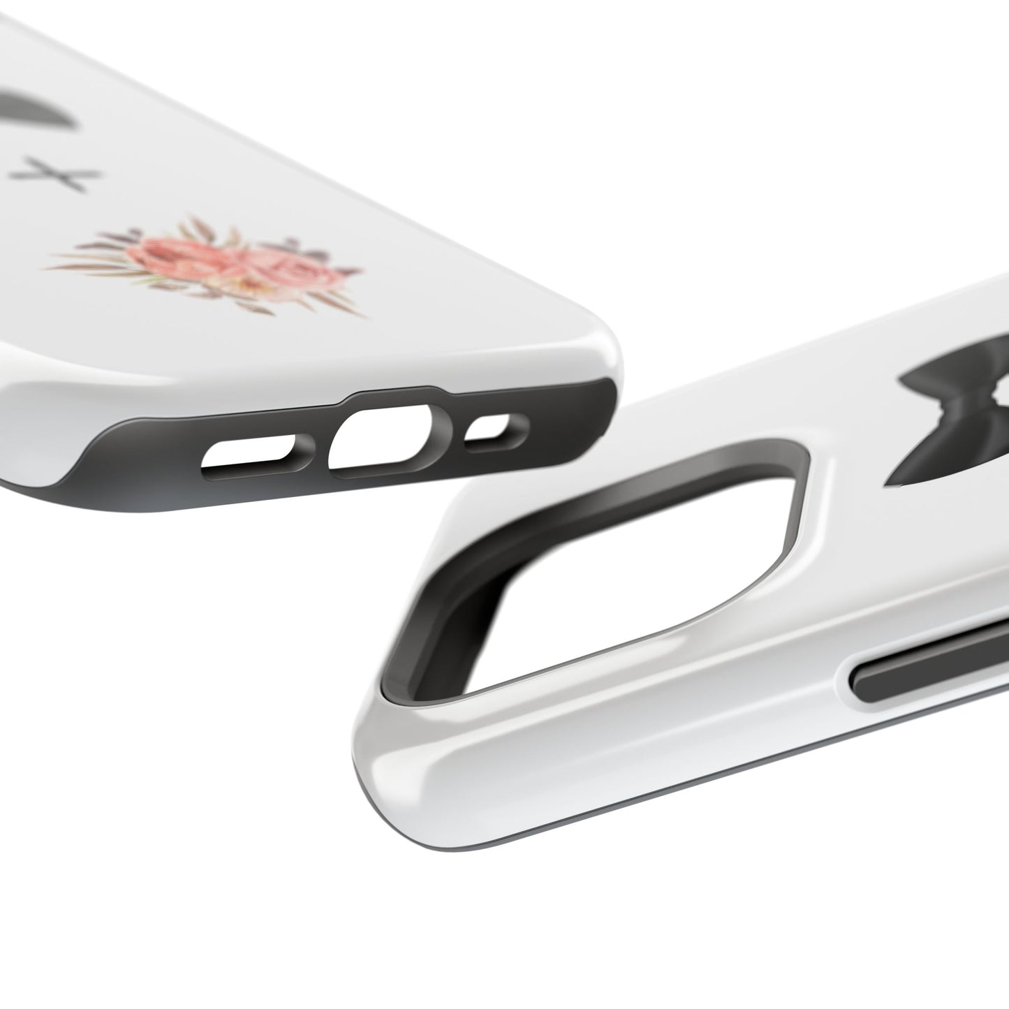 Floral Bow Tie Magnetic Tough Case - Elegant Phone Protection