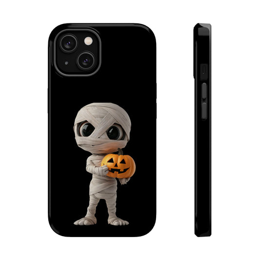 Halloween Mummy Pumpkin Phone Case, Cute Monster Tough Cover, Fall Festivities Accessory, Spooky Kid-Friendly Gift, Mobile Protective Gear